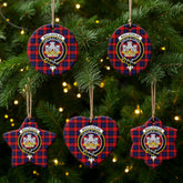 MacLachlan Modern Tartan Crest Christmas Ceramic Ornament